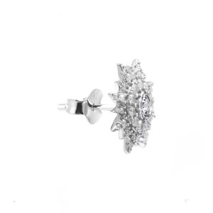 Sun Moon Star Diamond Stud Earrings S925 Silver Round Brilliant Cut Unisex Everyday Wear - Product Image 4