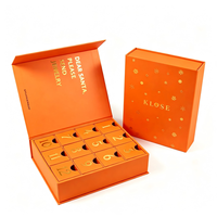 Boîte de calendrier de l'avent de Noël haut de gamme en forme de livre, boîte à bijoux avec 12 tiroirs, impression de numéros en feuille d'or, boîte cadeau en papier rigide