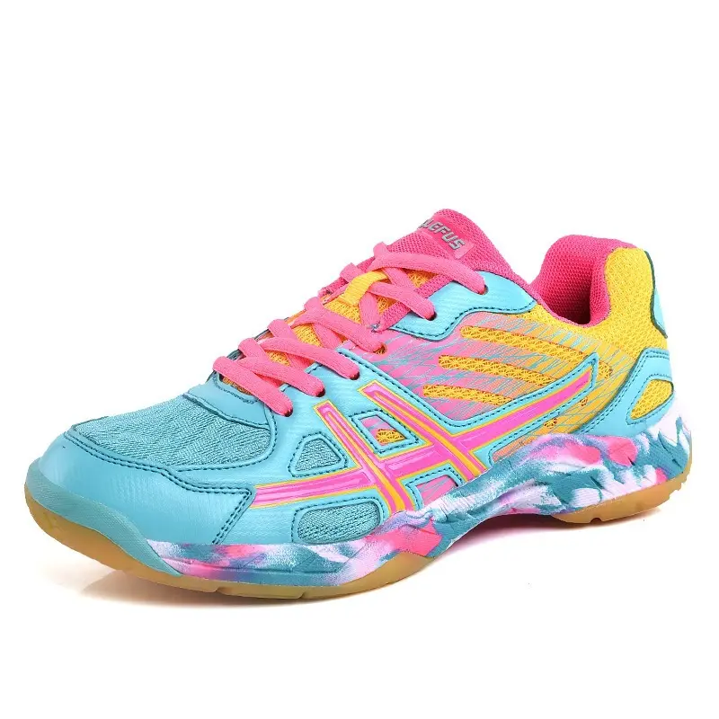 Mode Trend Match Kleur Heren En Dames Badmintonschoenen Slijtvaste Schokabsorberende Ademende Sportschoenen