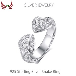 <span class=keywords><strong>Bague</strong></span> de luxe en argent 925 pour femme, motif serpent spirituel, zircon romantique, <span class=keywords><strong>diamant</strong></span> Moissanite personnalisé, cadeau de mariage ou de fête pour femme - Product Image 1