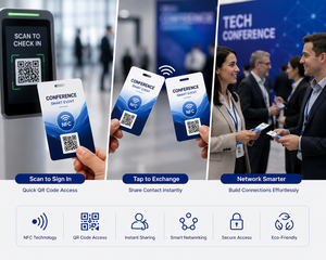 บัตรประชุม NFC พร้อมพิมพ์คิวอาร์โค้ดเพื่อการเชื่อมต่อเครือข่ายอัจฉริยะและการจัดการการเข้าถึงในงานอีเวนต์ - Product Image 3