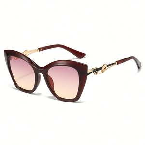 Lunettes de soleil œil-de-chat surdimensionnées pour femme, monture colorée rétro, protection UV400, avec logo personnalisé, collection 2025 - Product Image 4