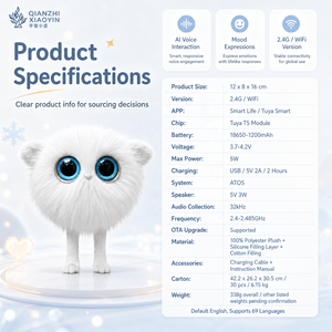 AI Seasons Elf, Peluche Blanco y Esponjoso con Grandes Ojos Azules, ChatGPT, Clonación de Voz en 69 Idiomas, Memoria a Largo Plazo, Compañero Emocional, 2.4G - Product Image 6