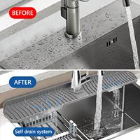 Tapis d'égouttage multifonctionnel en silicone pour évier de cuisine Tapis et coussinets essentiels pour la protection de la maison Protecteur anti-éclaboussures pour évier de cuisine