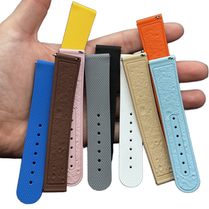 Bracelet de montre sport en caoutchouc FKM réglable <span class=keywords><strong>noir</strong></span>, blanc, gris 20MM avec boucle en acier inoxydable pour Moonwatch – Vente en gros - Product Image 1