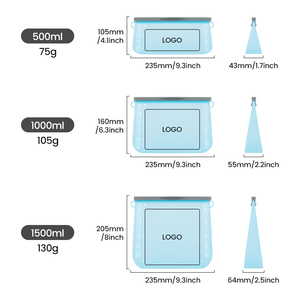 Đa Sử Dụng Túi Silicon Tái Sử Dụng Đứng lên Silicone Cấp Thực Phẩm An Toàn Không Thấm Nước <span class=keywords><strong>Ziplock</strong></span> Túi Thực Phẩm Lưu Trữ Container Tươi Tủ Đông Túi - Product Image 4