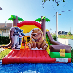 Castillo inflable comercial para exteriores con tobogán combinado. - Product Image 1