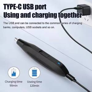 เครื่องเล็มขนจมู<span class=keywords><strong>ก</strong></span>แบบใบมีดหมุน <span class=keywords><strong>ก</strong></span>ันน้ำ IPX5 ชาร์จผ่าน USB เครื่องโ<span class=keywords><strong>ก</strong></span>นขนไฟฟ้า สำหรับเล็ม<span class=keywords><strong>ขน</strong></span>คิ้วและขนจมู<span class=keywords><strong>ก</strong></span>ด้วยตัวเอง - Product Image 2