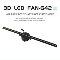 Nouveau modèle de projecteur holographique 3D de 42 cm, ventilateur d'affichage publicitaire animé à LED, carte SD, nouveautés pour les fêtes, équipement G42