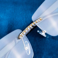 Gafas de Sol de Lujo Sin Montura con Moissanita VVS, Gafas de Sol Cuadradas Sin Montura de Gran Venta, Joyería de Diamantes Transparentes que Pasan el Test de Diamantes