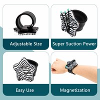 Bracelet magnétique en forme d'étoile à cinq branches, pince à cheveux magnétique, aimant pour raquette, bracelet en silicone magnétique, bande de fixation pour cheveux