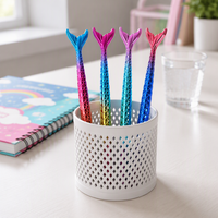 Stylo Gel Promotionnel Sirène Kawaii Mignon en Plastique 0,5 mm, Encre Noire à Écriture Fluide pour Filles, Prise de Notes, Journalisation, Bureau, École