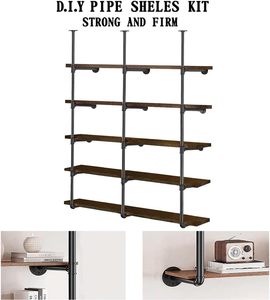 Scaffale Aperto Industriale in Ghisa a 5 Ripiani, 180 cm di Altezza, 30 cm di Profondità, Autoportante o da Parete, Stile Rustico Fai-da-Te per <span class=keywords><strong>Dispensa</strong></span> - Product Image 3