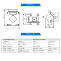 Transformador de corriente para interiores, certificado CE, 200/1A, relación de medición monofásica, 1,0 precisión, potencia CT 50/60Hz, proveedor directo