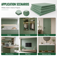 Panneau MDF moderne HG Brand E1 1220x2440mm 18mm d'épaisseur, couleur verte, résistant à l'humidité, meubles de première classe, armoire de cuisine
