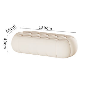 Otomana de Terciopelo para el Hogar, Puf Ovalado, Reposapiés, <span class=keywords><strong>Banco</strong></span> Nórdico para Sala de Estar, Asiento, Reposapiés para Sofá, Otomanas - Product Image 6