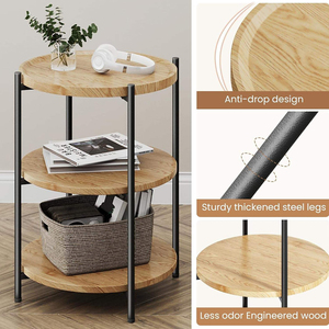 Étagère de <span class=keywords><strong>cuisine</strong></span> de <span class=keywords><strong>style</strong></span> <span class=keywords><strong>industriel</strong></span> brun rustique noir, chariot de service, design détachable, 3 étagères, 6 crochets, étagère pour micro-ondes, salle à manger - Product Image 3