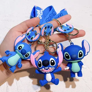 Custom Stitch Pvc Rubber Keychains Wholesale Cute Cartoon Key Ring Silicone Keychains For Gifts Crafts