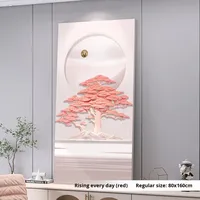 Tableau décoratif mural 3D gravé, style minimaliste moderne, thème paysage de luxe léger, pour salle à manger et entrée, motif 'Rising Day Day'