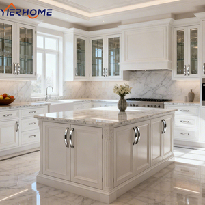 Gabinetes de Cocina de Madera Sólida Blanca Estilo Shaker Personalizados |   Conjunto Completo de Villa con Isla - Product Image 3