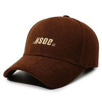 Casquette de baseball en velours côtelé avec broderie de lettres et visière incurvée pour femme, mode printemps-automne, polyvalente, chapeau de soleil décontracté