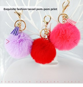 Nuevo Llavero Colgante 2026 con Borla de Pelo Sintético de Conejo Rex, Hecho a Mano, Adorno Creativo para Bolsos de Mujer - Product Image 4