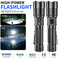 Lampe torche laser blanche ultra-lumineuse 1000LM 20W avec batterie 21700 intégrée, lampe de poche quotidienne pour la randonnée en plein air et les situations d'urgence