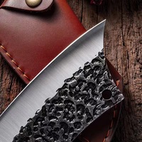 Couteau à désosser de cuisine Shengtai modèle 980, lame en acier inoxydable tranchante, ambidextre, manche en bois, forgé à la main, lame de 16 cm, 4Cr