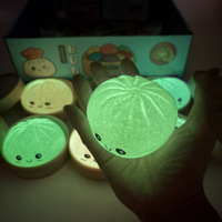 Nuevos Juguetes Luminosos de Bollo Blandito con Caras Divertidas para Aliviar el Estrés, Juguetes Sensoriales de Bollo al Vapor Simulado Coloridos con Vaporizador