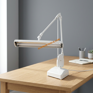Lampe de bureau à lumière diurne en métal blanc SUNTOOLS/STIPL avec bras réglable pour l'inspection et la magnification des bijoux - Product Image 4