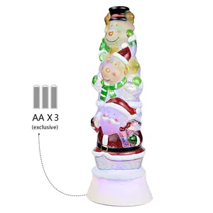 Globo de nieve personalizado de Papá Noel, luces Led decorativas para fiestas navideñas, muñeco de nieve, linterna de plástico y agua