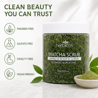 Gommage corporel au matcha OEM avec aloe vera, sel de la mer Morte, cellules souches, nourrissant, blanchissant, exfoliant, hydratant, nettoyage en profondeur