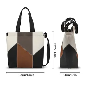 <span class=keywords><strong>Sac</strong></span> à <span class=keywords><strong>bandoulière</strong></span> tricoté pour femme, nouveau style, en tissu patchwork tendance, résistant à l'usure, en polyester, <span class=keywords><strong>avec</strong></span> une seule sangle - Product Image 3