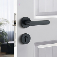Minimalistischer Moderner Zinklegierung Gebürsteter Kupfer Geräuschloser Geteilter Türschloss-Hebel für Schlafzimmer Badezimmer Hotel Küche Massivholz