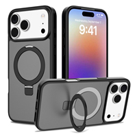 Coque de téléphone magnétique antichoc mince translucide mate avec béquille intégrée pour iPhone 18 Pro Max, 17 Air, 16E, 15, 14, 18 Pro
