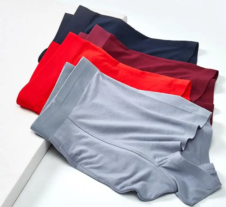 กางเกงชั้นในแบบวันพีซบ็อกเซอร์ของผู้ชาย,กางเกงในบ็อกเซอร์เส้นใยทองแดงระบายอากาศได้ดีผ้าไอซ์ซิลค์แบบไม่ทำเครื่องหมายรุ่น60S