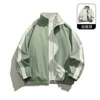 Veste légère trench de sport pour homme coupe-vent décontracté à fermeture éclair complète avec veste d'entraîneurs tissée pour le printemps et l'automne