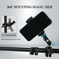 Support universel double super-pince avec double rotule et bras magique pour appareil photo reflex numérique, stabilisateur et éclairage LED