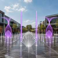 Fontaine d'eau commerciale programmable à plat, moderne, écologique, musicale, LED RGB, laser, en acier inoxydable, IP68, garantie 5 ans