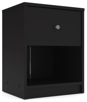 Design contemporain sophistiqué noir 4 pièces ensembles de chambre à coucher meubles avec 6 tiroirs double commode 3 tiroirs coffre 2 tables de chevet