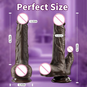 Xln Dildo Realistico in Silicone Nero Impermeabile da 8 Pollici con Telecomando, Vibratore Anale con Spinta, 5/10 Modalità di Riscaldamento, Ventosa, Giocattolo Sessuale per Adulti - Product Image 5