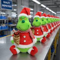 Elfe de Noël vert chantant et dansant, poupée en peluche moderne, sac cadeau bonbons, fonctionnant sur piles, ornement de table de Noël pour salon