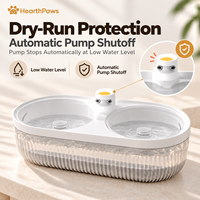 Fontaine à eau automatique pour chat à double cuve 4L, distributeur d'eau électrique pour animaux de compagnie, 3 modes de débit, protection contre le fonctionnement à sec, pour intérieur