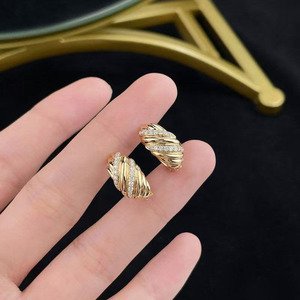 Pendientes de <span class=keywords><strong>Oro</strong></span> de 18K con Diamantes de Laboratorio HPHT, <span class=keywords><strong>Anillo</strong></span> de Moda, <span class=keywords><strong>Anillo</strong></span> de Compromiso, Anillos Finos, Anillos Chapados en <span class=keywords><strong>Oro</strong></span>, Anillos Abiertos para Mujer - Product Image 5