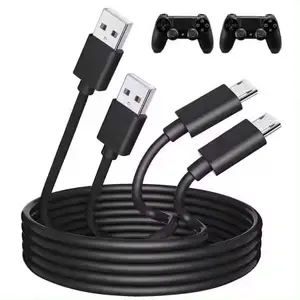 PS4控制器充电器电缆1m 2m 3m快速充电微型USB 2.0数据同步线，适用于Playstation 4 /PS4超薄/专业/Xbox One S/X