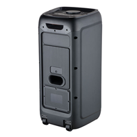 Speaker Portabel Menara Dual Woofer 8 Inch Speaker Pesta Lampu LED RGB dengan Mikrofon Nirkabel