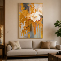 Peinture sur toile décorative personnalisée en gros, grande taille, style classique, peinture à l'huile encadrée, décoration murale florale pour chambre