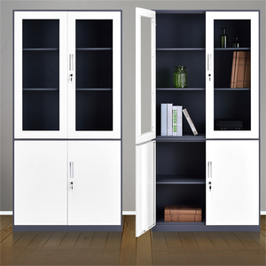 Armoire de classement de <span class=keywords><strong>bureau</strong></span> moderne en métal réglable avec porte vitrée, <span class=keywords><strong>casier</strong></span> de <span class=keywords><strong>rangement</strong></span> en acier pour <span class=keywords><strong>bureau</strong></span> à domicile - Product Image 4