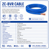 Huaqi Sabs 2,5mm Einadriges Kupferkabel 100m Elektrokabel ZC-BVR 450/750V Mehradriges Kupferkabel für Wohnbeleuchtung