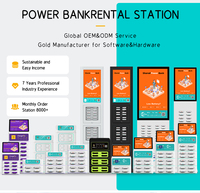 Funciona con gabinetes de Banco de energía fragmentados, alquiler de Banco de energía, cargador, estación expendedora, 4 ranuras, código QR, mesa de alquiler, menú, bancos de energía